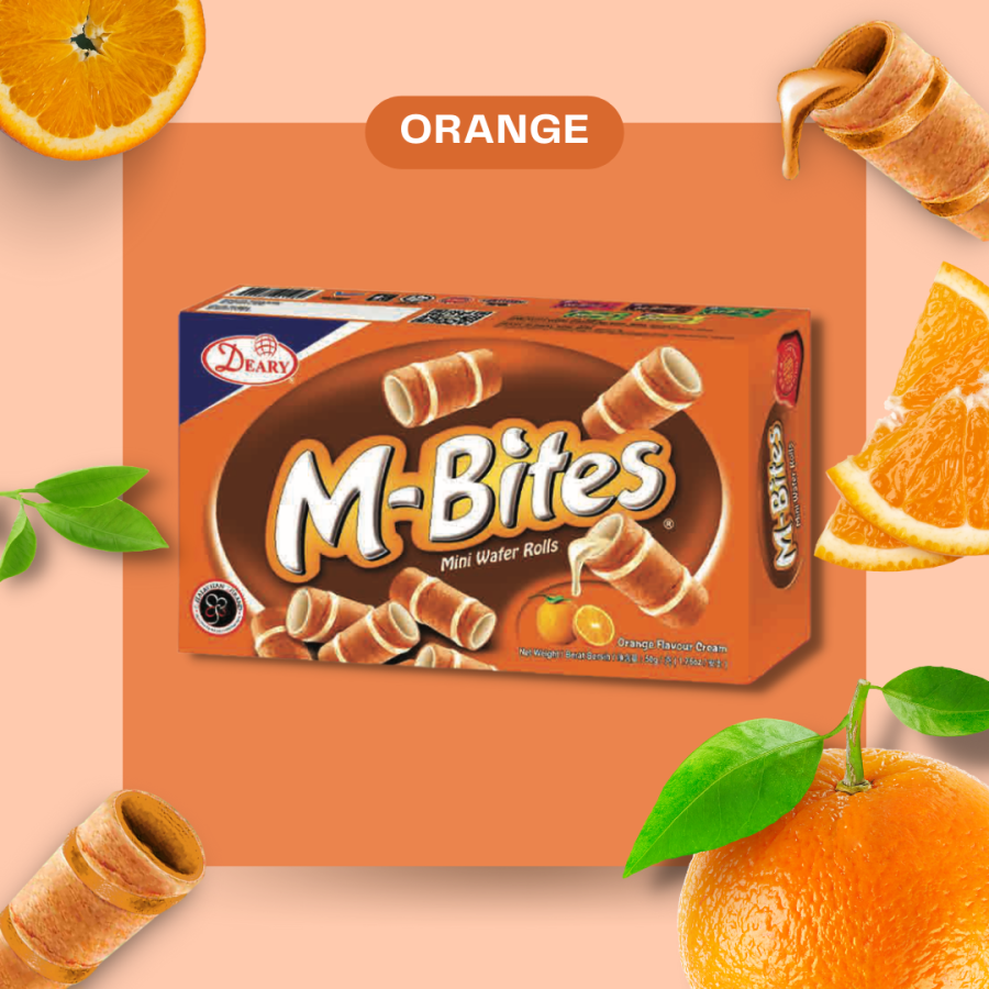 M-Bites Mini Wafer Rolls (Orange) 2 New