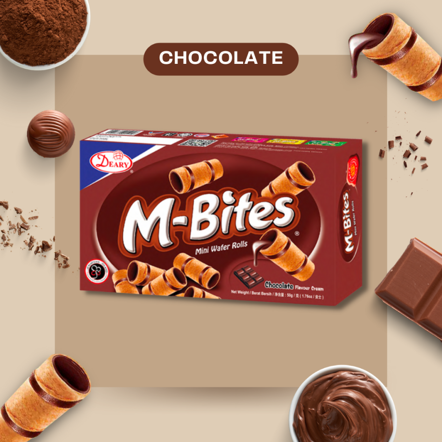 M-Bites Mini Wafer Rolls (Chocolate) 2 New